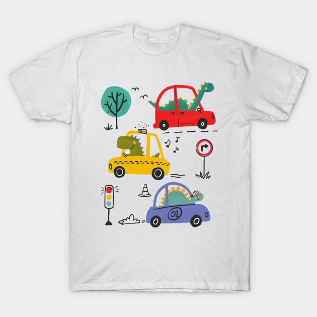 Dino racing T-Shirt by LeFacciotte